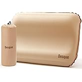 Desque Camping Pillow for Neck Lumbar Support, Portable Self-Inflating Air Pillows Ergonomic with Memory Foam, Travel Essenti
