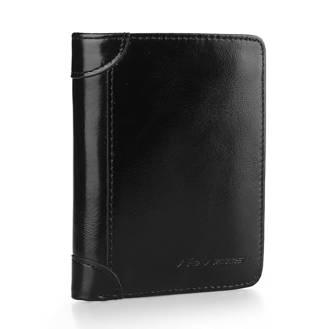 Ferricos Rfid Real Leather Extra Capacity Men Bifold Flip Business Wallet 2 Id Windows 7 Slots - 