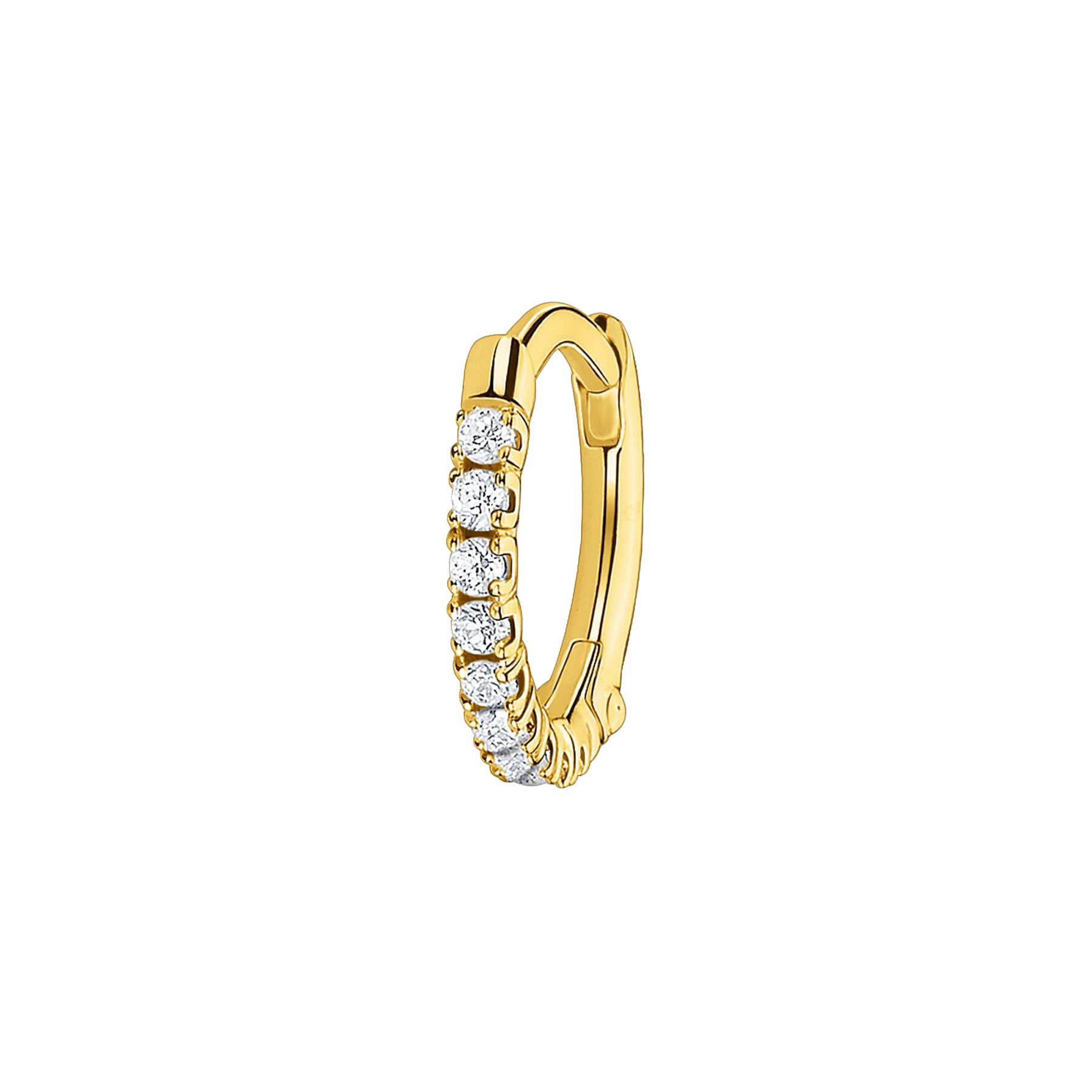 THOMAS SABO Single hoop earring white stones gold 925 Sterling Silver, 18k Yellow Gold Plating