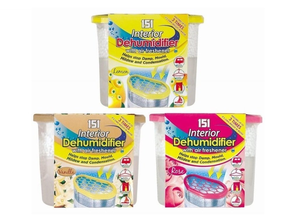 3 x Scented Interior Dehumidifier VANILLA,LEMON and ROSE