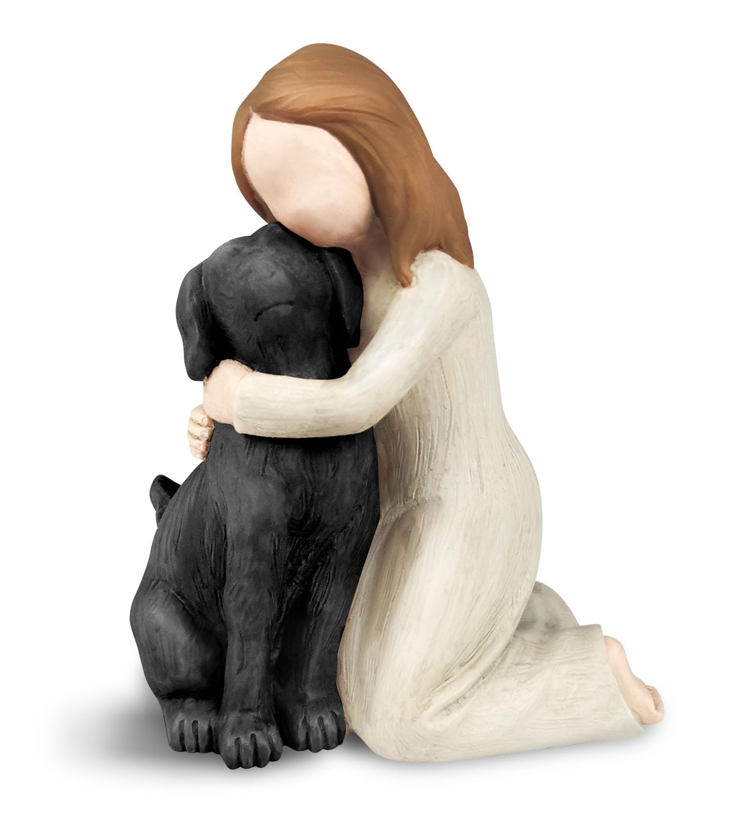 Carracci Black Dog Angel Figurines, Angel Dog Friendship Memorials, Sculpted Hand-Painted Figures for Dog Lovers