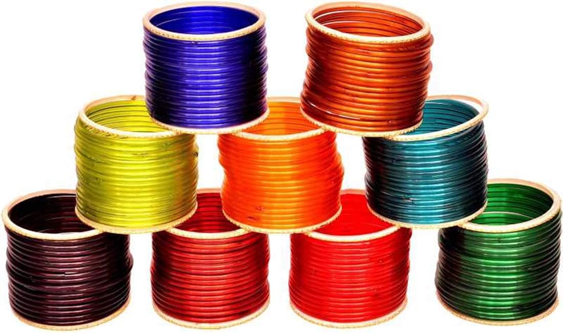 Indian ZT Glass chudiya Glass Bangles for Women and Girls Simple dot