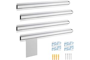 CJGYZ 4 Pcs Ticket Holder for Restaurant,Magnetic Note and Paper Holder with Aluminum Slide Check Rack,16/18/24" Ticket Rail for Restaurant Orders, Bill Display, Kitchen, Cafes, Bars(18 Inch)