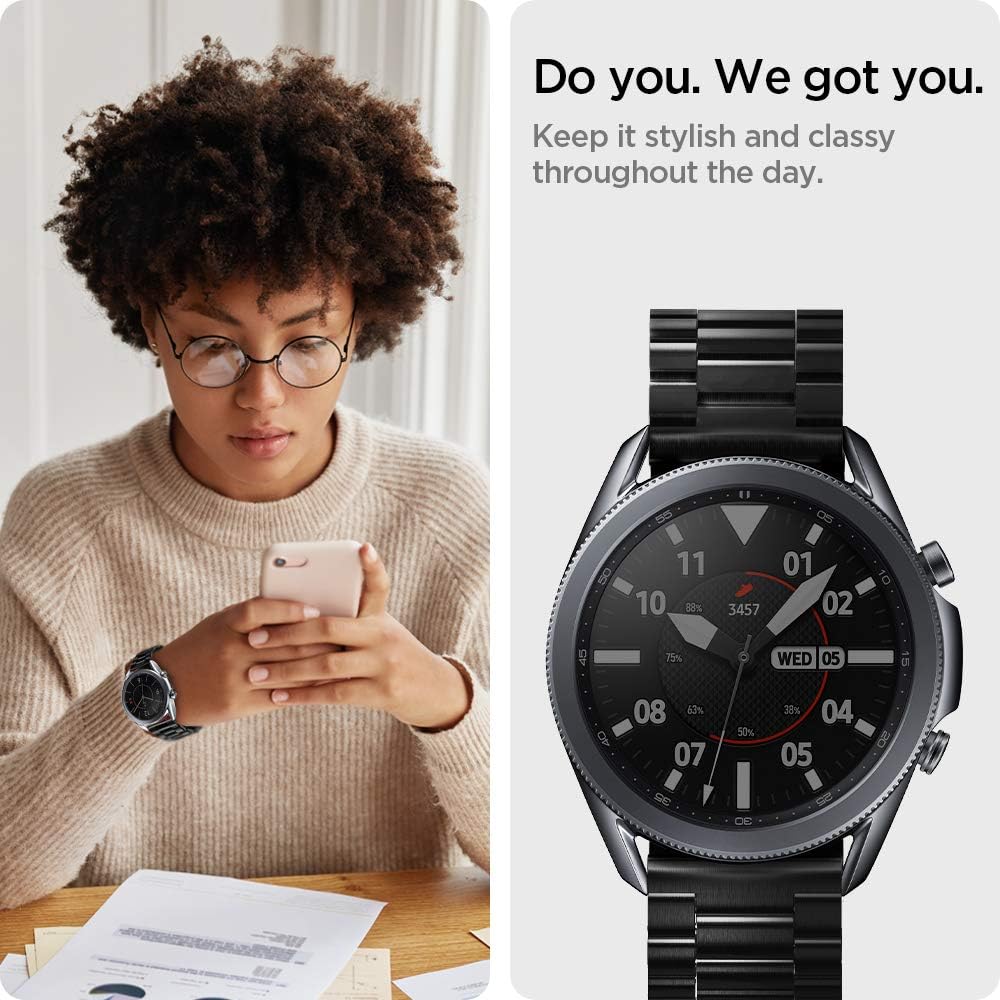 Spigen Modern Fit Titanium Stainless Steel Metal Band Strap Compatible with Samsung Galaxy Watch 7/6/5/4/FE (44/40mm) - Image 5