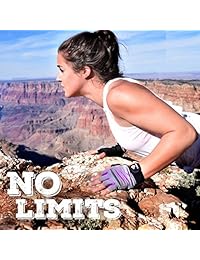 Bionic Glove - Guantes de fitness para mujer con tecnología de ajuste natural, color gris y morado (par)