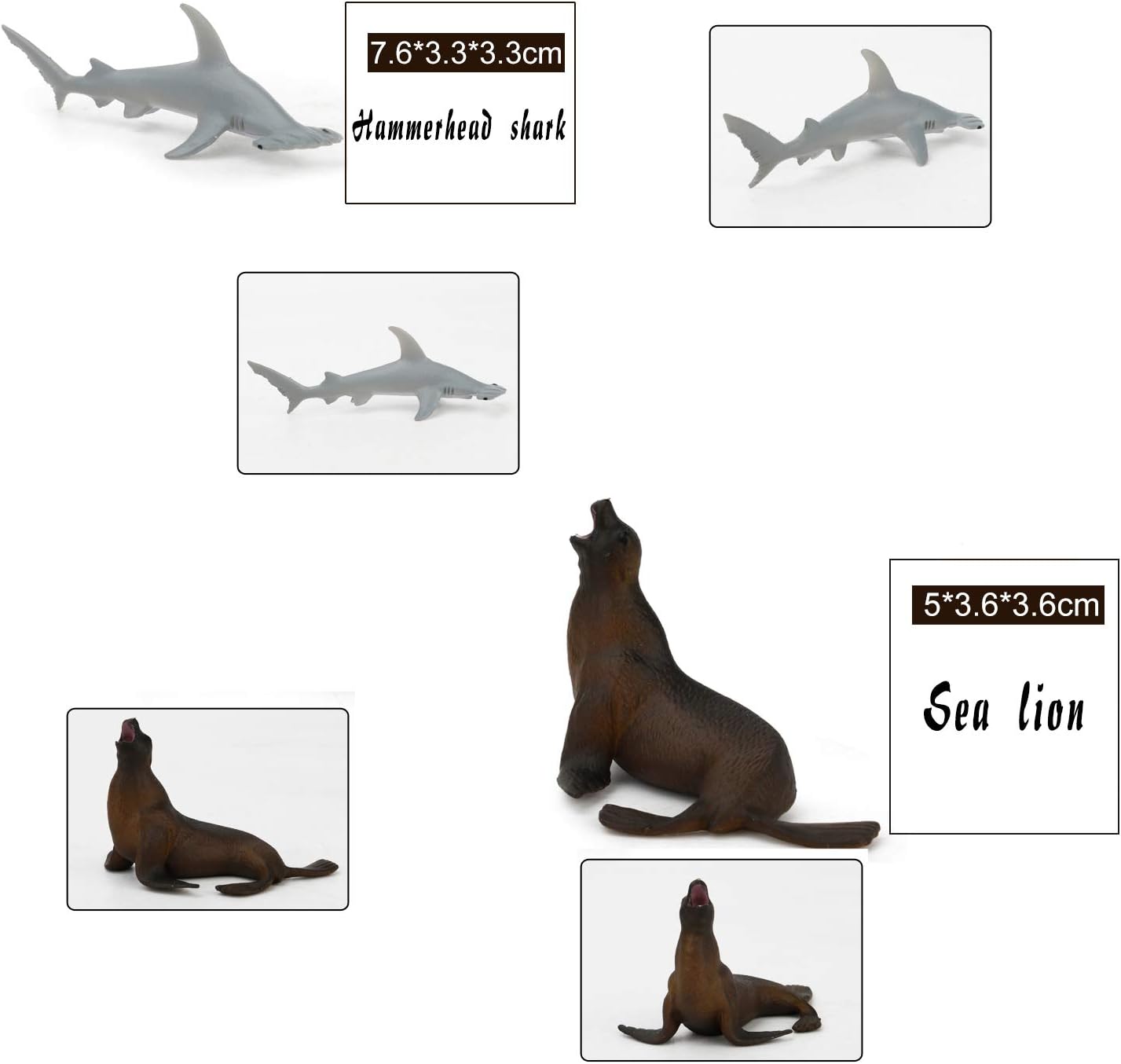 Fun Gift Sea Animal Toy Set,8 pcs Animal Sea Figures Ocean Toy for Kids Realistic Set for Sea Lovers Includes Great White Shark - Image 4