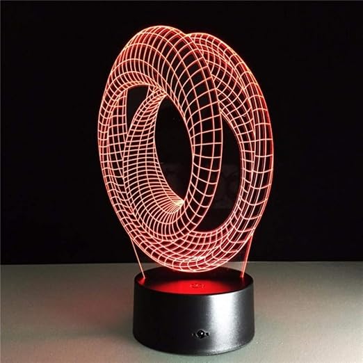 Lámpara mágica de ilusión óptica 3D de Humor USB de Mesa Decorativa de
