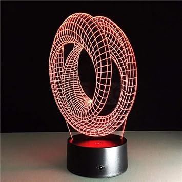 Lámpara mágica de ilusión óptica 3D de Humor USB de Mesa Decorativa de