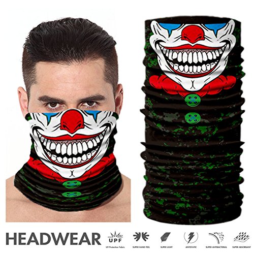 Face Shield, TEFITI Multifunctional Motorcycle Face Mask Balaclava Bandana Headband for All Outdoor Sports (AC-2017142)