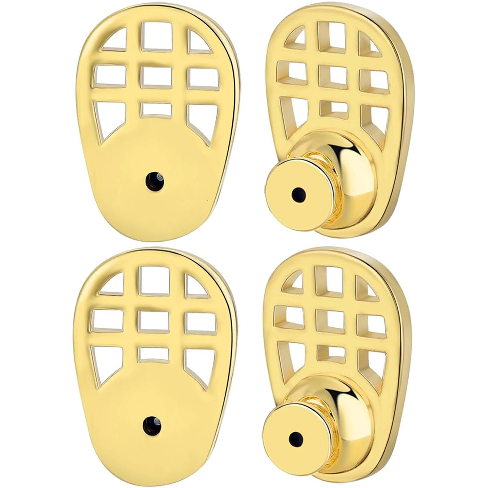 Photo 1 of 18K Gold-Plated Earring Backs for Droopy Ears – Large Earring Lifters, Ear Care Products for Torn or Stretched Ear Lobes, Supports Heavy Earrings (18K Gold)