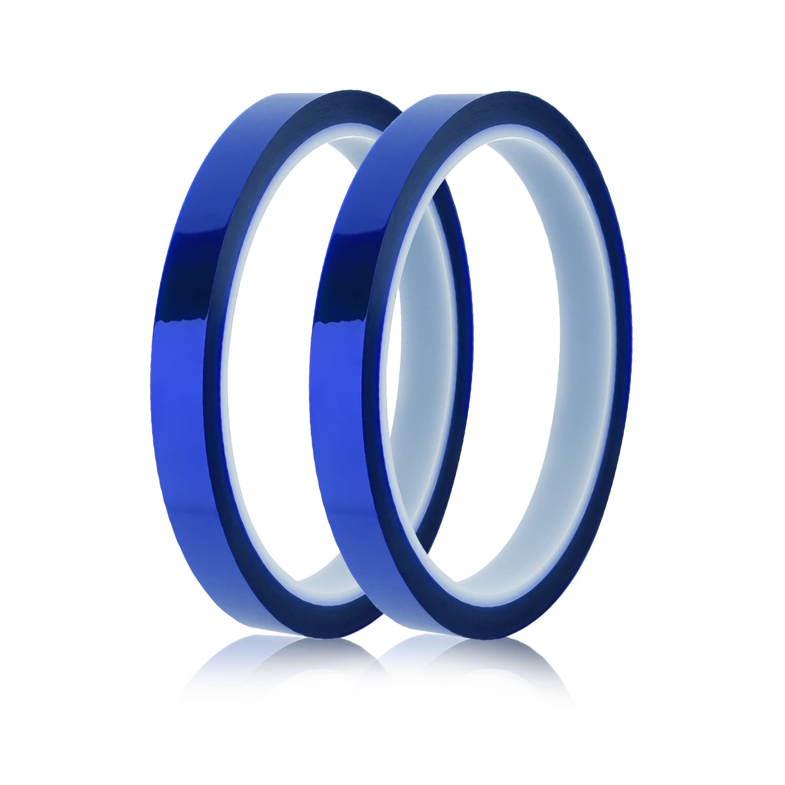 KINBOM 2 Rolls Heat Transfer Tape, 10mmx33m 108ft Blue Heat Resistant Tape Thermal Tape Heat Vinyl Press Tape for Sublimation Art Crafts Clothes