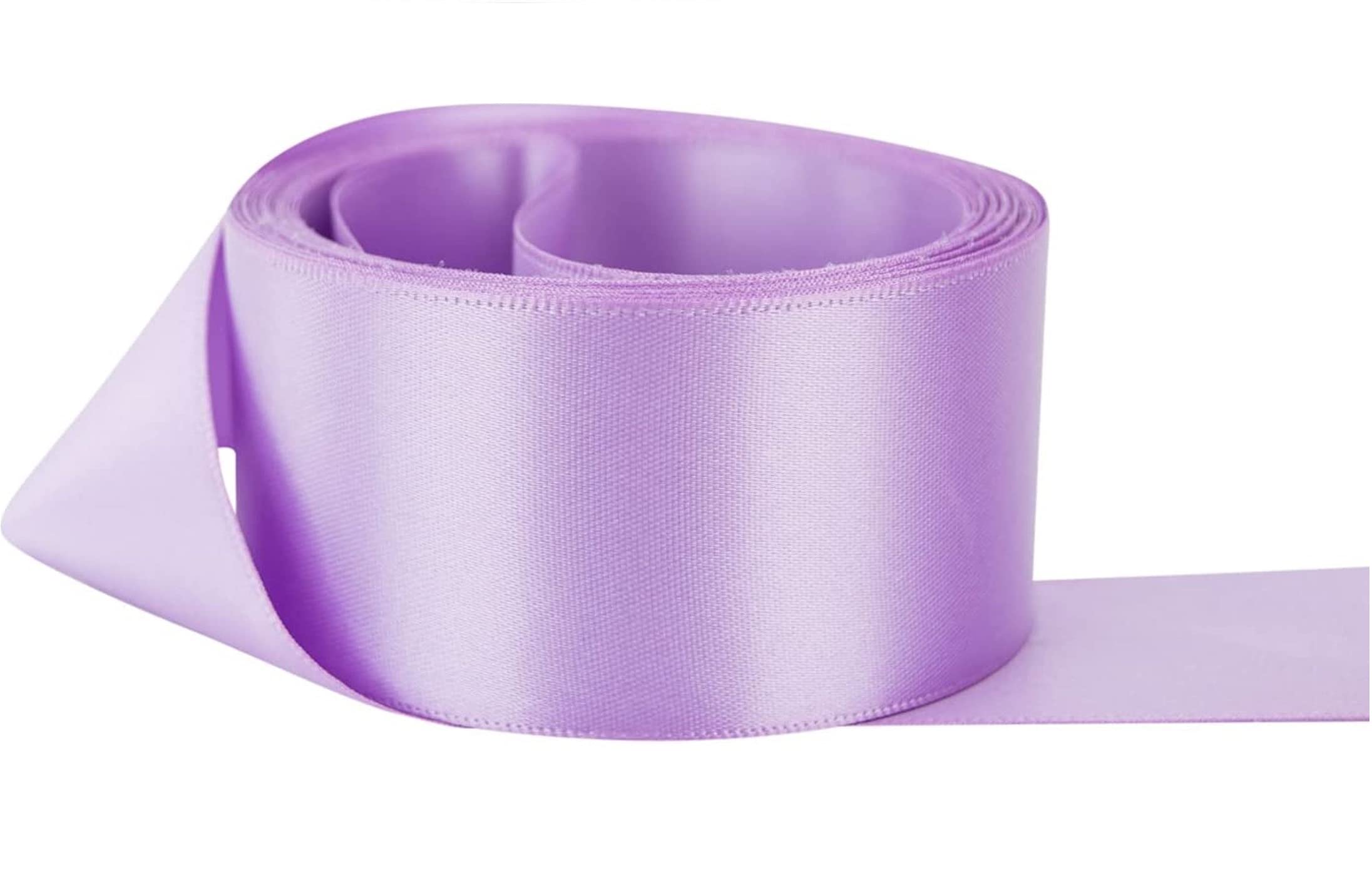 Double Sided Faced Satin Ribbon Size 38mm x 10 Meters (Lilac) Perfect for Gifts Wrap Sew Party, Decorations Events Dress Wedding Christmas Crafts, Bows Car, DIY, Bouquets, Cake More