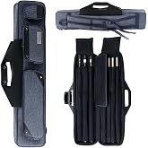 KONLLEN Pool Cue Case 3x4 Oxford Pool Stick Case Holds 3 Butts and 4 Shafts Billiard Sitck Large Capacity Carrying Cases with Multi-Pocket Pool Cue Accessories