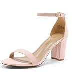 DREAM PAIRS Women's Chunk Low Heel Pump Sandals