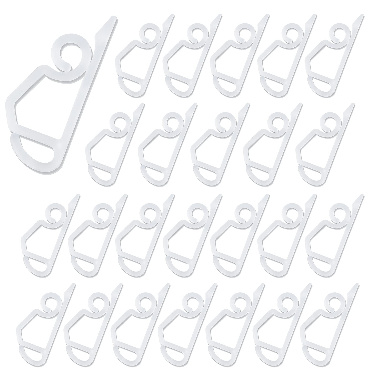 KINBOM 100 Pcs Christmas Light Gutter Eavestrough Clips Plastic Xmas Light Hanging Hooks for Christmas Halloween New Year Outdoor Home LED Decorative String Lights