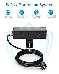 CCCEI Desk Clamp Power Strip with 9