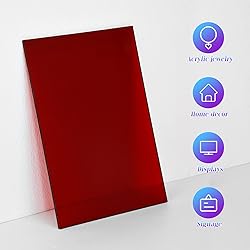 5 Pack Acrylic Sheet Red Transparent Colored