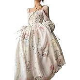 WDZIZFG Women's Long Floral Dresses with Boat Neckline and Long Sleeves Ideal for Casual, Formal and Party Occasions