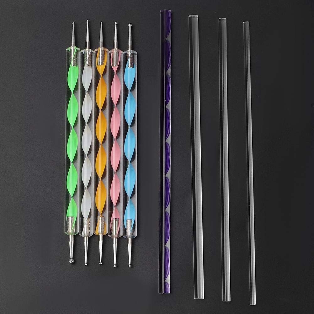 QWORK Kit 13 Pezzi Per Puntaggiatura Mandala - Penne A Sfera E Aste Acriliche Per Nail Art E Pittura - Foto 7