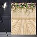 Mehofoto Wood Backdrops for Photography Printed Floral Wall Photo Background for Photo Studio Props Vinyl Wooden Floor Backdrop 5x7