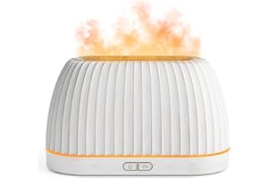 SoulOrigin Aromatherapy Essential Oil Diffuser, Flame Effect Aromatherapy with 7-Colour LED Lights, Ultrasonic for Home, 120 