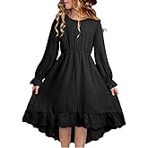 blibean Tween Girls Cotton Dresses High Low Hem Size 6-15 Years
