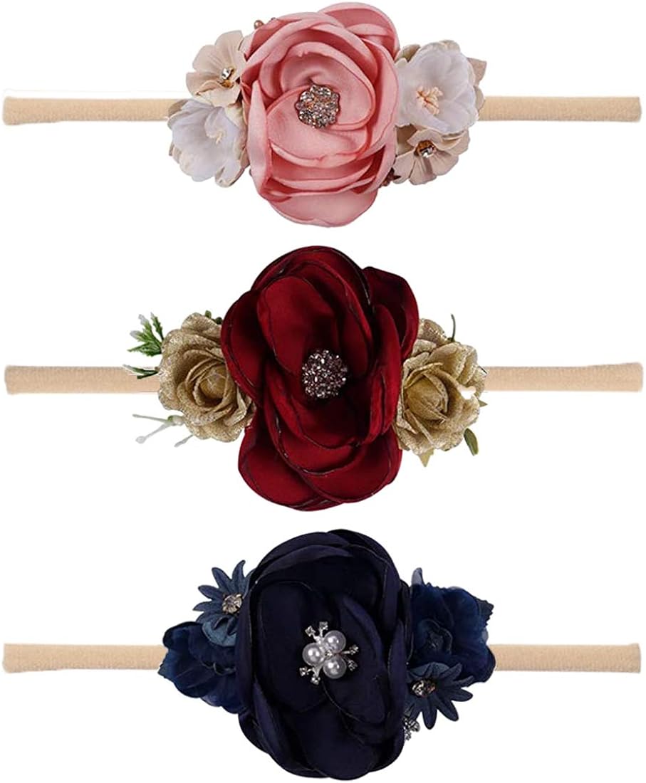 red rose baby headband