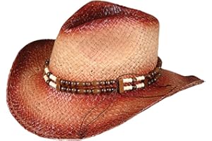 Rhode Island Novelty Rolled Up Costume Cowboy Hat with Beaded Band, One per Order