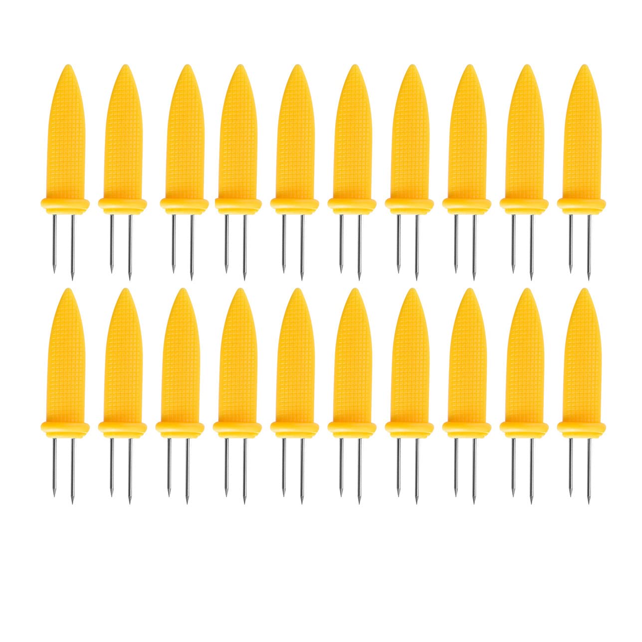 VOANZO 20PCS Corn On The Cob Forks 8.5x1.9cm Sweet Corn Holders Stainless Steel BBQ Fork for BBQ Home Cooking Party Camping