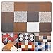 Indoor Doormat Front Door Mat Non Slip Rubber Backing Super Absorbent Mud and Snow Magic Dirts Trapper Mats Entrance Door Rug Shoes Mat Machine Washable Carpet - Grey Brown Yellow Lattice, 23
