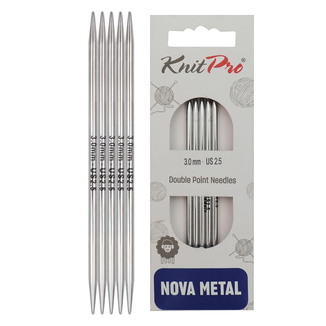 KnitPro Nova Double Pointed Needles 6" (15cm) | 3.00mm