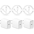 iPhone Chargers Fast Charging [3Pack] cargador 20W Super Fast Charger USB C Wall Charger with 6FT Fast Charging Cable for iPhone 14 13 12 11 Plus,Pro Max,Pro/Mini/XR/iPad