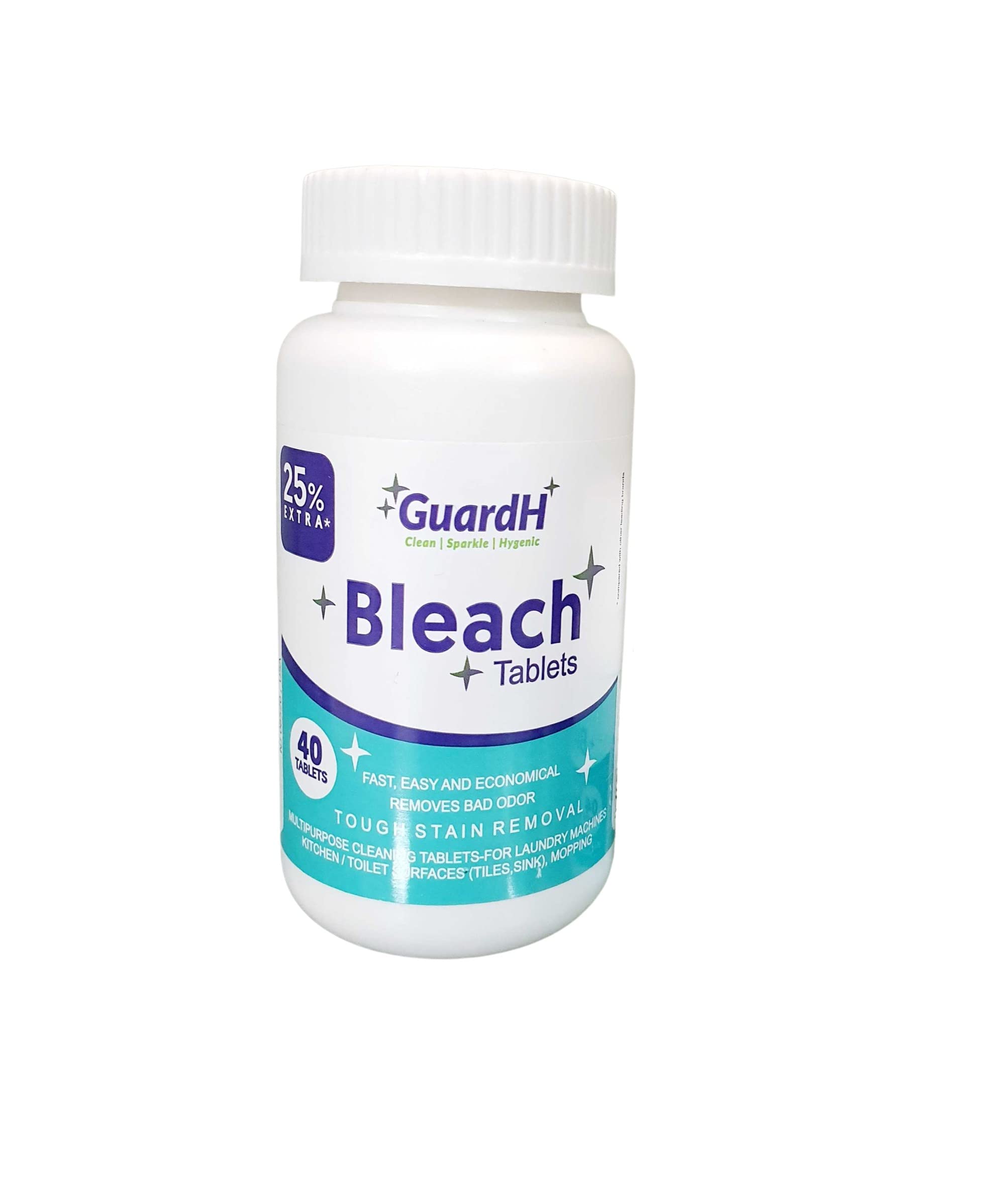 Bleach Tablets, 40 Count - Multipurpose Cleaning for Laundry, Kitchen Surfaces, Bathroom Tiles, and Toilet Bowls - Liquid Bleach Alternative
