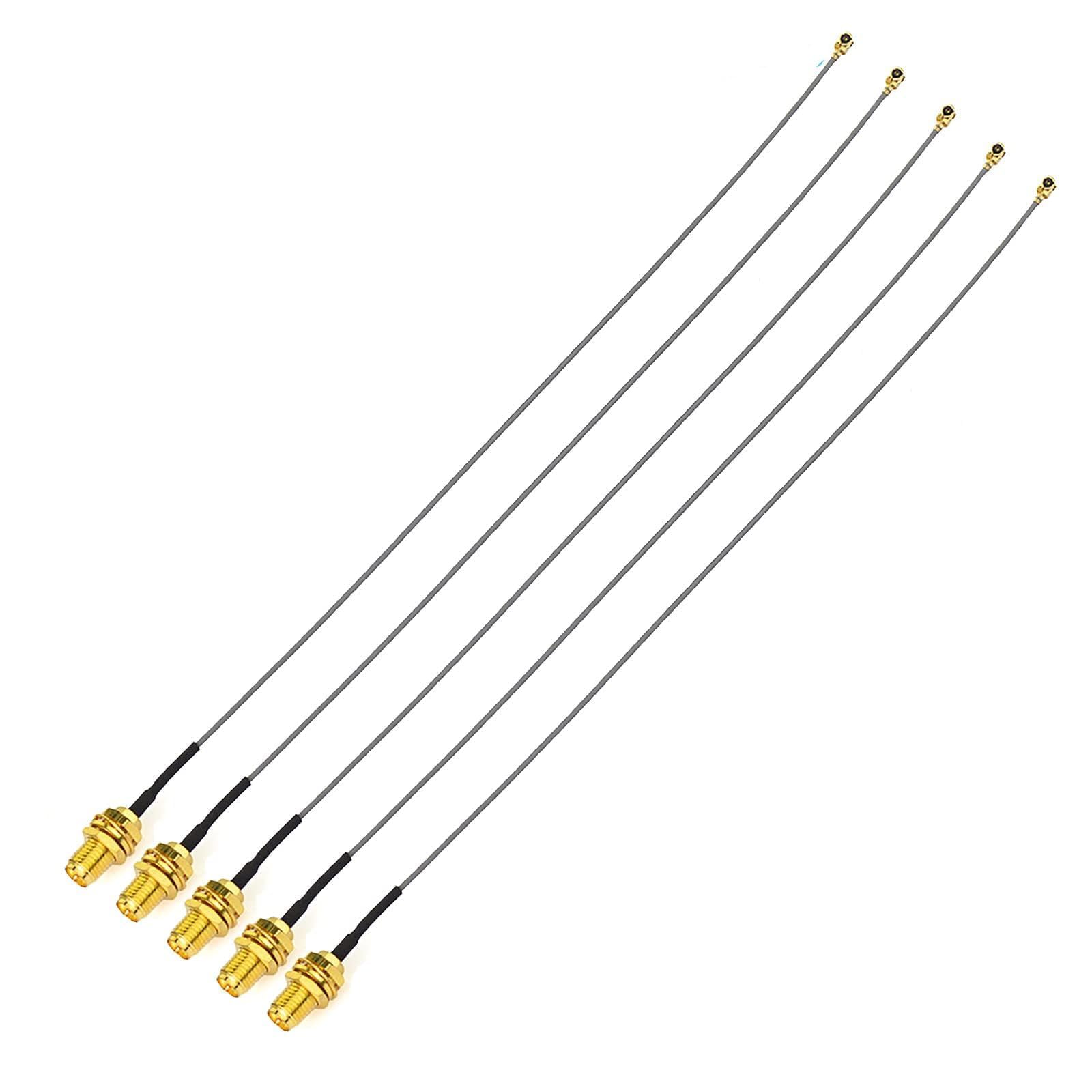 Superbat 6" Mini PCI to RP-SMA Female 1.13mm Pigtail Cable 15cm 50ohm for WiFi Router, Mini PCIe Network Card, USB Adapter, Desktop PC, Computer Motherboard, WiFi AP Hotspot Modem 5Pcs โ image 1