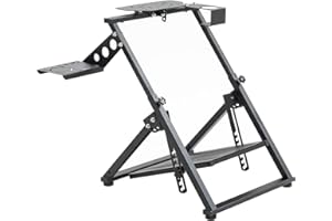 Anman Foldable Driving Gaming Steering Wheel Stand Fit for Logitech G25 G27 G29 G923,Thrustmaster PXN V9,Adjustable,Not Included Pedals & Shifter