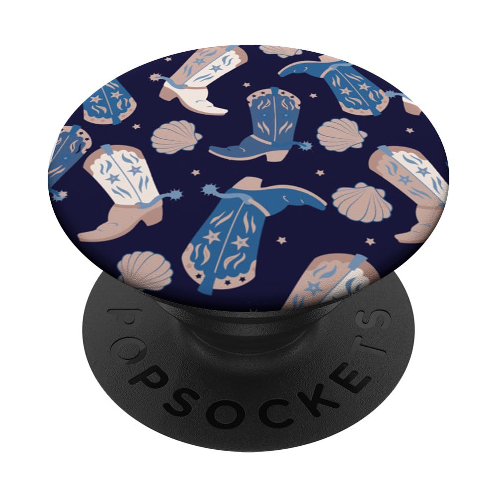 Coastal Cowgirl Summer Rodeo Beach theme Cowboy ocean cover PopSockets Swappable PopGrip