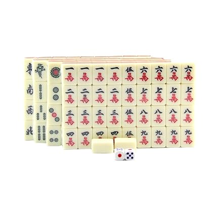 Sharplace Mini Chinesisches Mahjong mit Würfel & Box Reise Brettspiele Satz