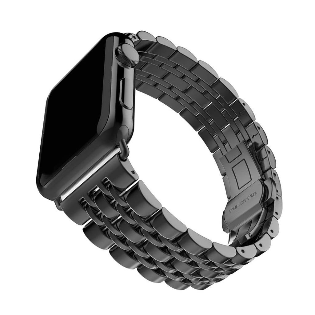 今月限定 特別大特価 Apple Watch 42 Mmバンド Unpara Contractedステンレススチール時計バンドストラップmetal Clasp For Apple Watch腕時計 スポーツ Watch Edition ブラック B079bj444m Wolfspace Co