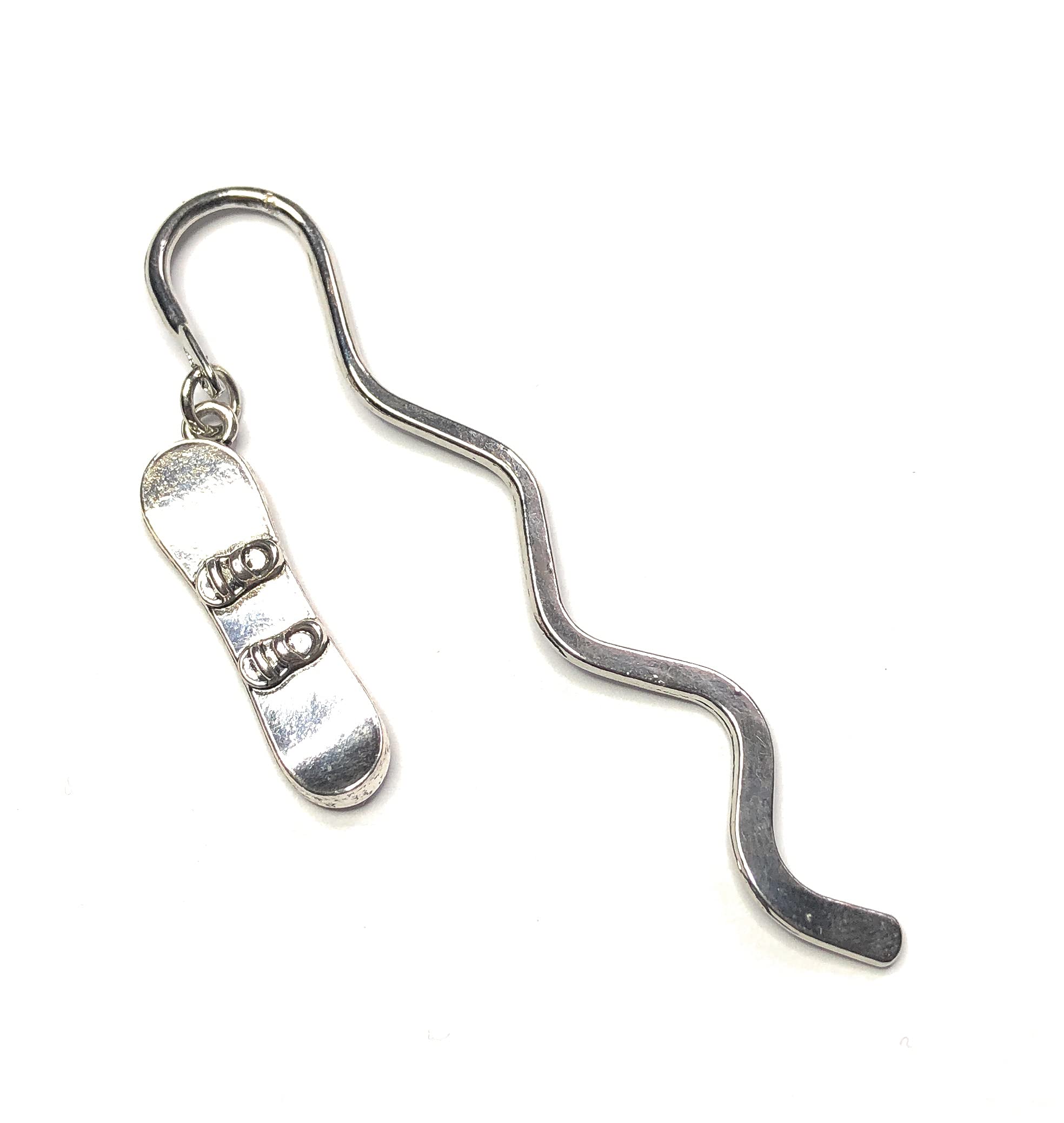 FizzyButton Gifts Snowboard mini Bookmark with Silver Tone Charm, in Gift Bag