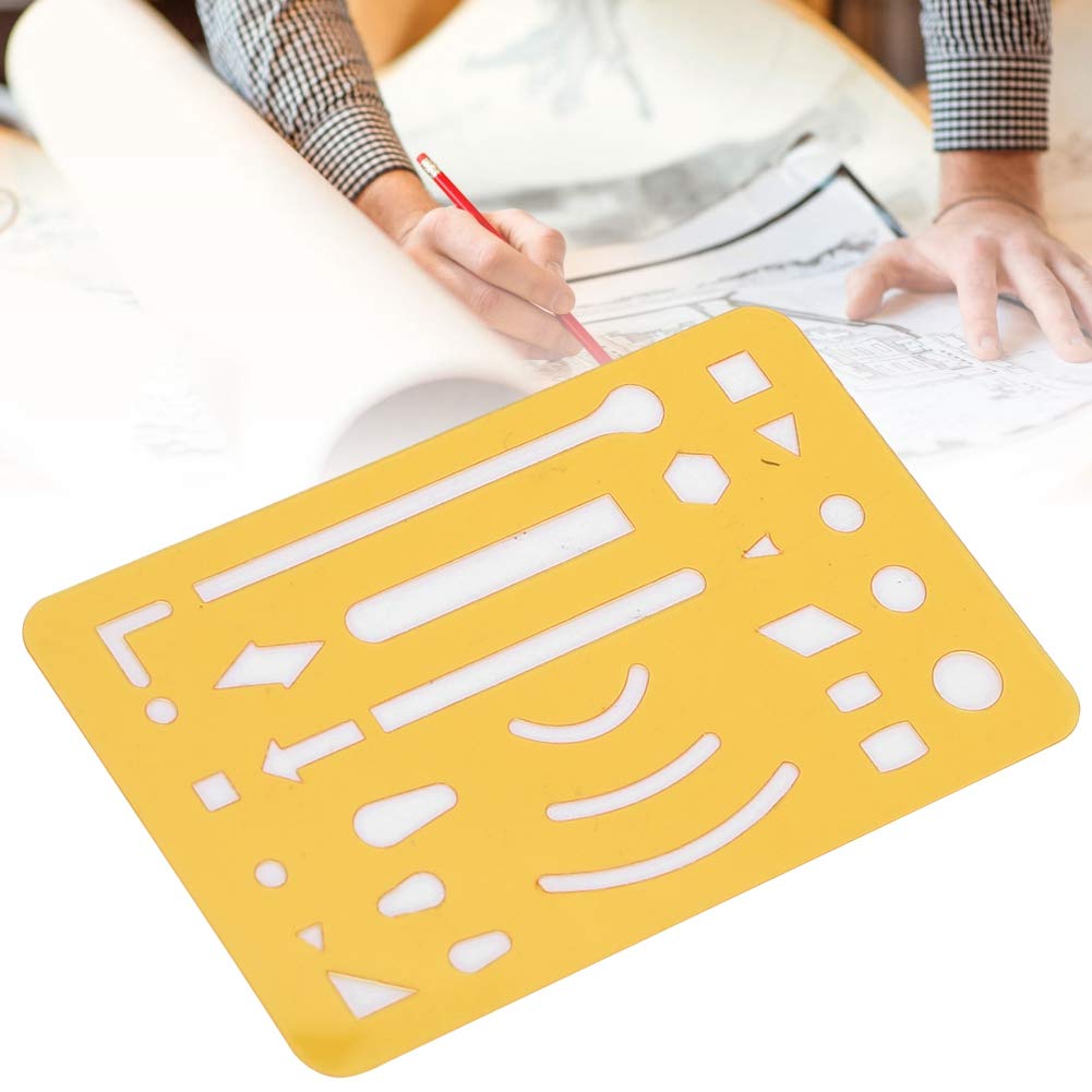 10Pcs Erasing Shield Template Eraser Guide 27 Holes Stencils Multipurpose Engineering Drawing Drafting Tool(Orange)