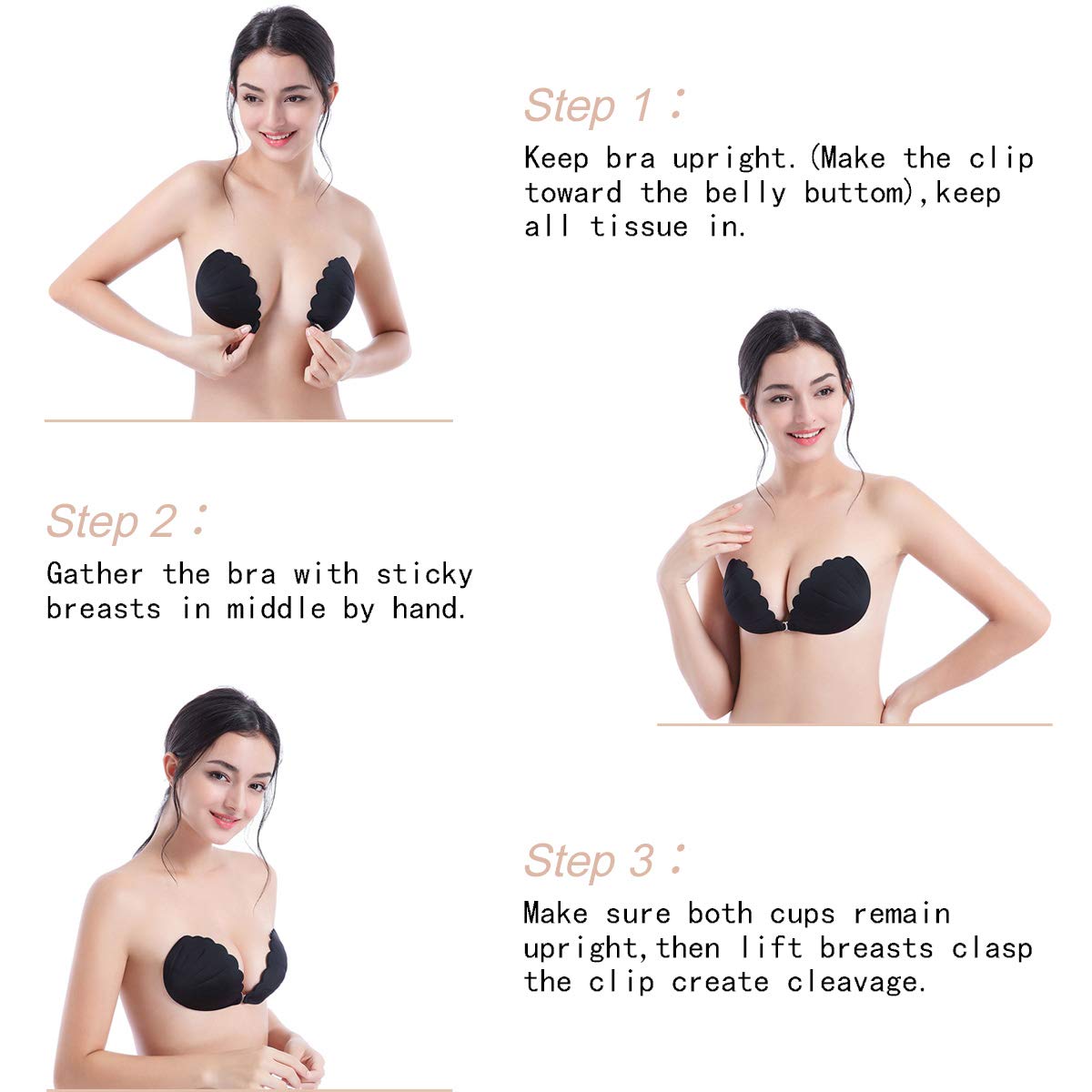 Oleein Invisibile Reggiseno, Senza Spalline Reggiseno, Adesivo Silicone Reggiseno,Autoadesivo Invisibile Reggiseno Gel Riutilizzabile,Reggiseno Invisibile Bra Adesivo in Silicone Push Up