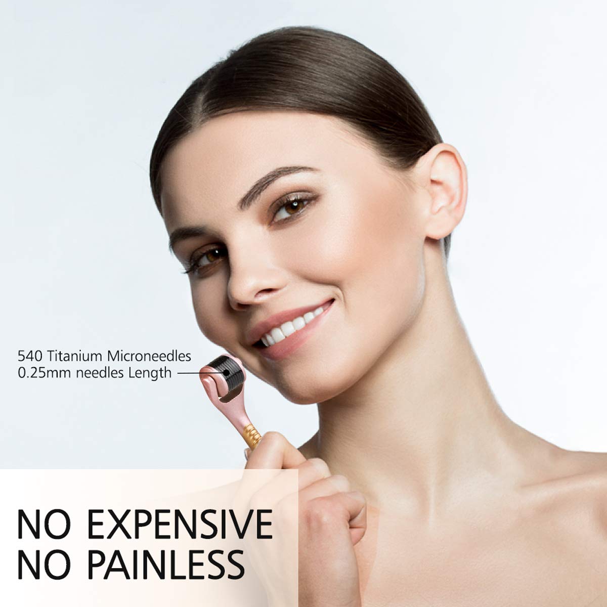 Derma Roller for Face, Sclap, Microneedle Roller for Hair Growth Women Facial Needle Roller 540 0.25mm Rose Gold Includes Storage Case: Beauty