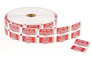 Blueline Admit One Tickets with Coupon 1000 Tickets 2-Inchx2-Inch Bilingual DA1CF.RD