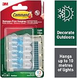 Command Outdoor Decorating Light Clips 16 Mini Hooks 20 Adhesive Strips view 2