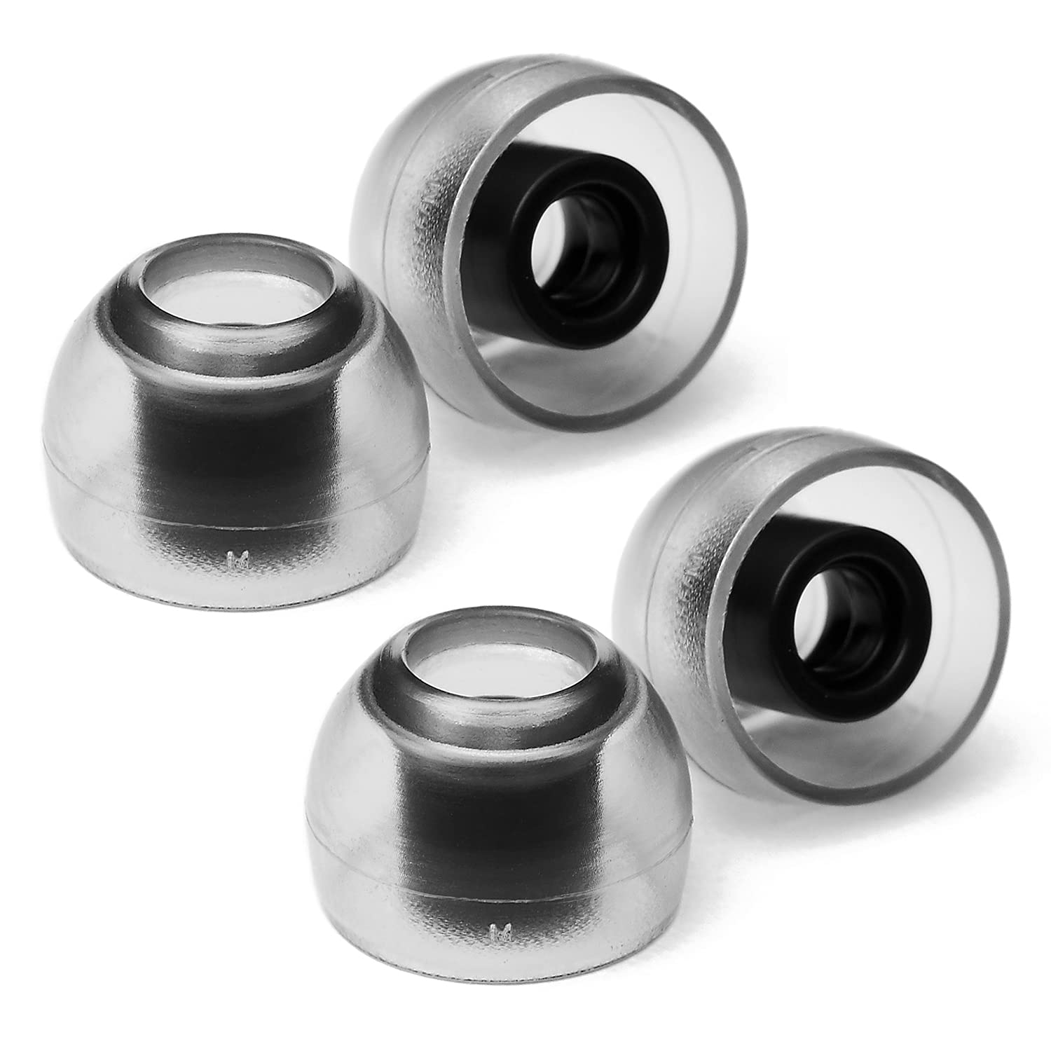 AZLA SednaEarfit Crystal Standard 2 Pairs (M Size) - Earbud Tips for Wireless Headphones - Noise Canceling Earbuds Replacement Tips - Eartips Compatible with Shure, Sony, Beats, Jabra, and JBL