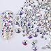 Jaciya 1800 Pack AB Round Crystal Rhinestones Flat Back Rhinestones Gems 2 mm 3 mm 4 mm 5 mm 6 mm Mix Size for Nail Art DIY Crafts