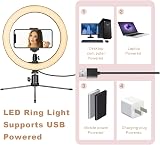 AIXPI 10 Inch LED Dimmable Desk Ring Light with Tripod Stand Phone Holder view 5