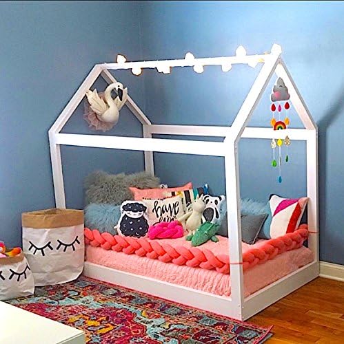 Twin House Bed Frame Painted White