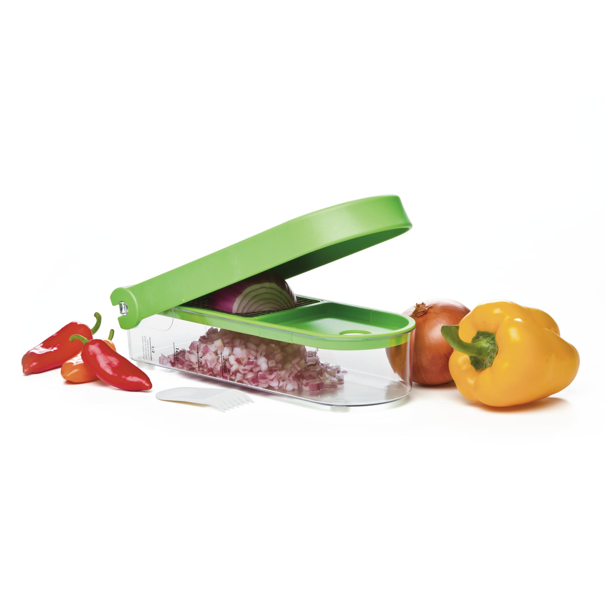 PrepWorks Onion Chopper – Green/White, Standard, for Quick and Easy Dicing and Chopping