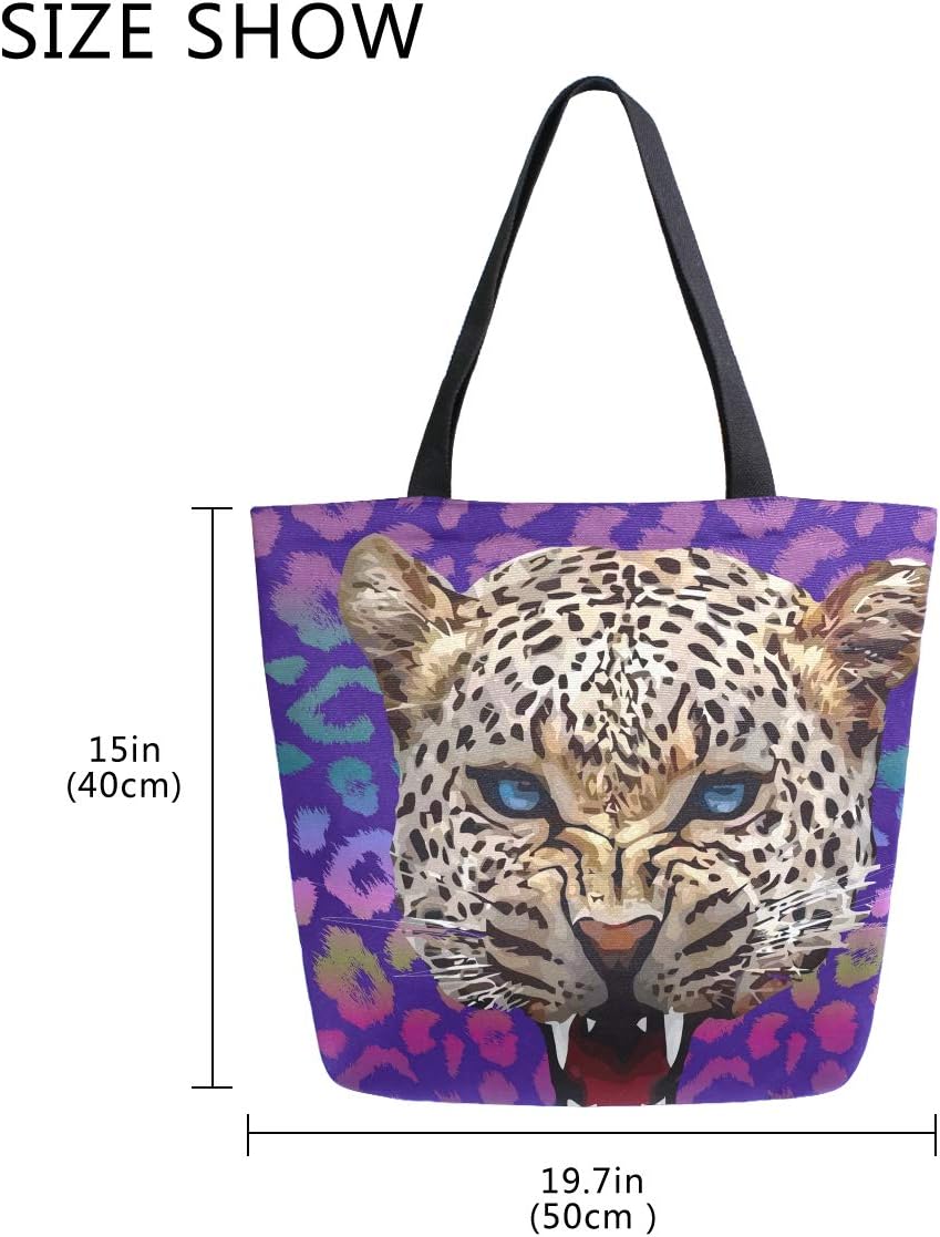 leopard canvas tote bag